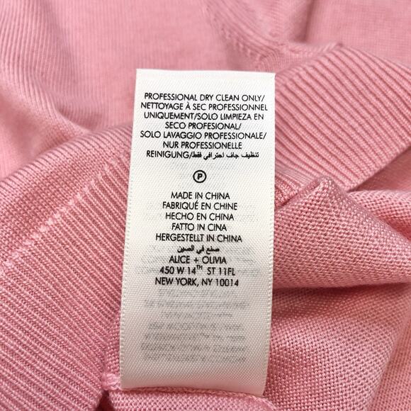 Alice + Olivia Porla Stretch Wool Collared Sweater In Rose Tea Size L NWT - Picture 9 of 11